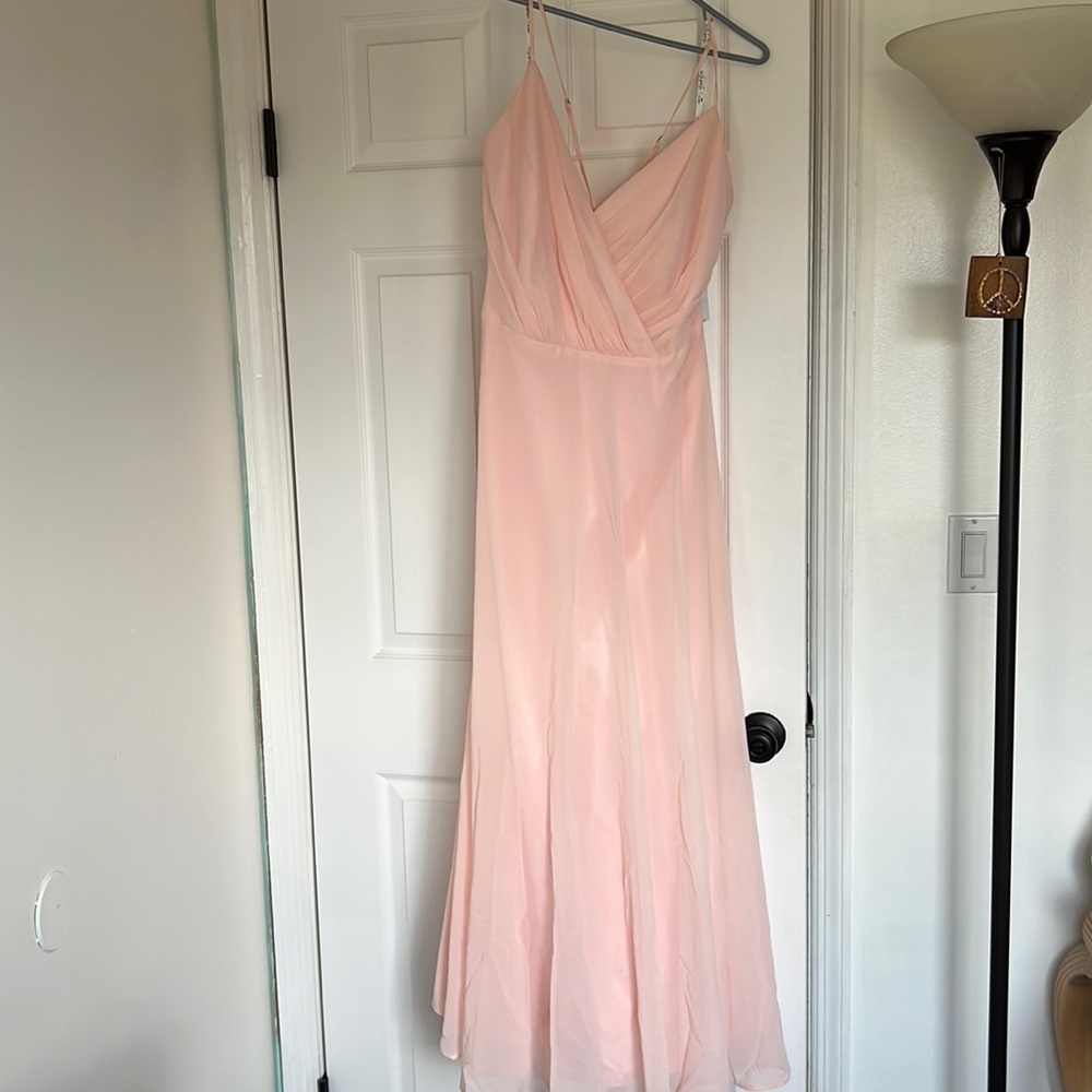 New size 18 blush pink gown - cross cross back - David’s Bridal